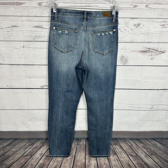 Judy Blue Jeans Womens 28 Blue Straight Slim Fit Distressed Stretch - Picture 4 of 15